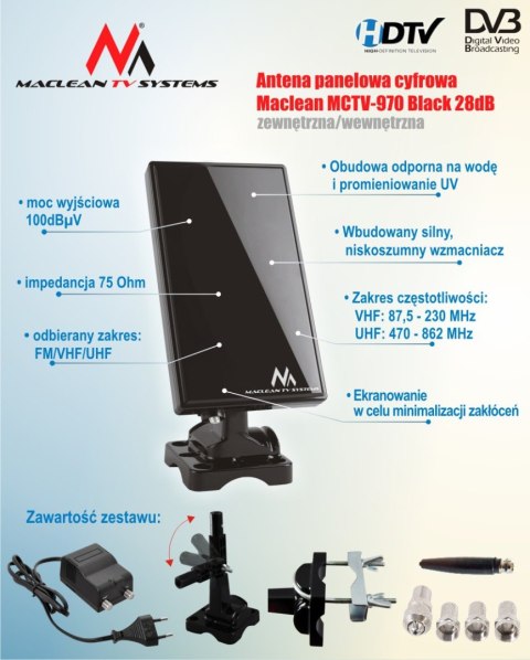 Antena TV DVB-T wew-zew MCTV-970 Black