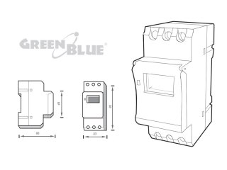 GB104 Włącznik czasowy - timer cyfrowy na szynę DIN GreenBlue