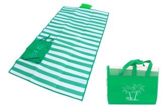 AG366A Mata plażowa z poduszką zielona