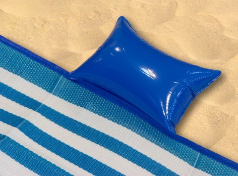 AG366B Mata plażowa z poduszką czerwona