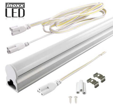 Świetlówka led liniowa t5 60cm 8w zimna 6000k lampa natynkowa zintegrowana z oprawą