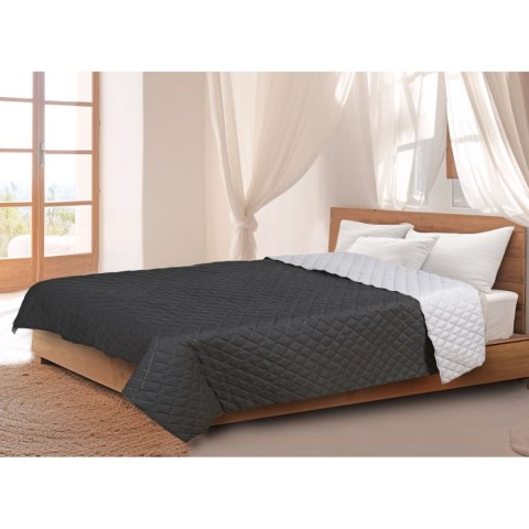 Narzuta dwustronna pikowana szaro-czarna 160x200 cm Medicline