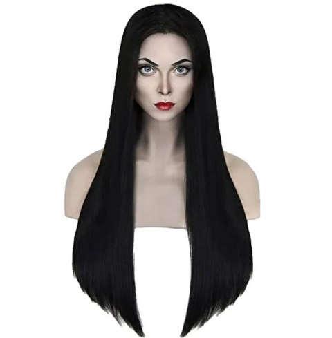 BQ3E Peruka włosy 80cm czarne cosplay