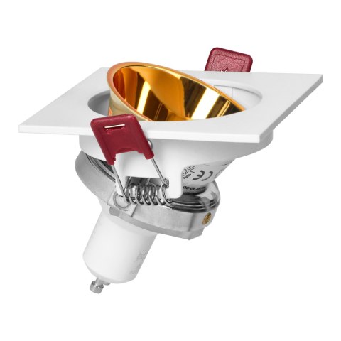 FONDI SC ramka dekoracyjna oprawy punktowej, MR16/GU10 max. 50W, kwadrat, stała, aluminiowa, biało-złota
