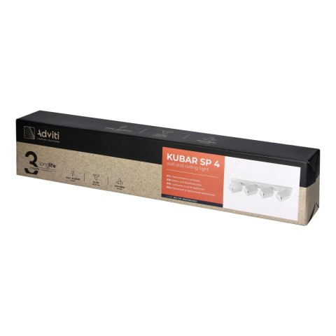 KUBAR SP 4, oprawa ścienno-sufitowa, 4xGU10, IP20, biała