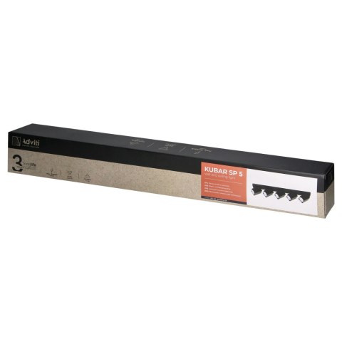 KUBAR SP 5, oprawa ścienno-sufitowa, 5xGU10, IP20, czarna