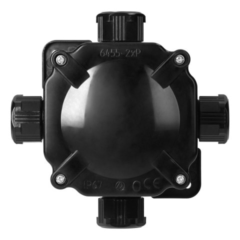Puszka hermetyczna IP67, 4 dławnice, 144x144mm, czarna