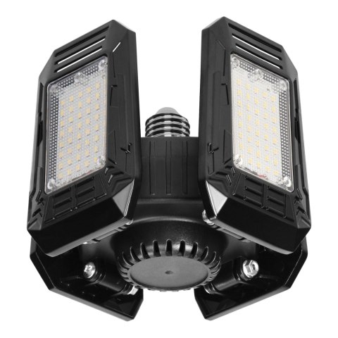 SYRIUSZ LED Składana lampa warsztatowa 4-skrzydłowa, E27, 72W, 4000K, 6480lm