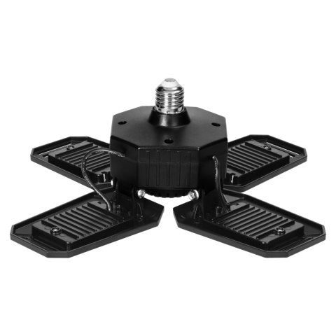 SYRIUSZ LED Składana lampa warsztatowa 4-skrzydłowa, E27, 72W, 4000K, 6480lm
