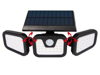 67-495# Lampa uliczna solarna 3 reflektory + czujnik