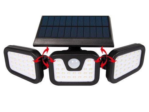67-495# Lampa uliczna solarna 3 reflektory + czujnik