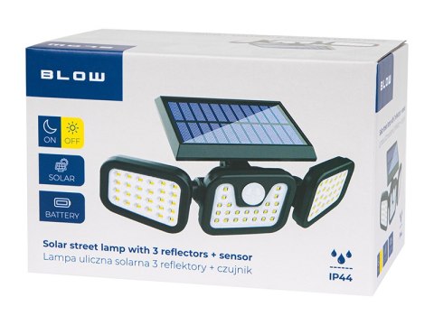 67-495# Lampa uliczna solarna 3 reflektory + czujnik