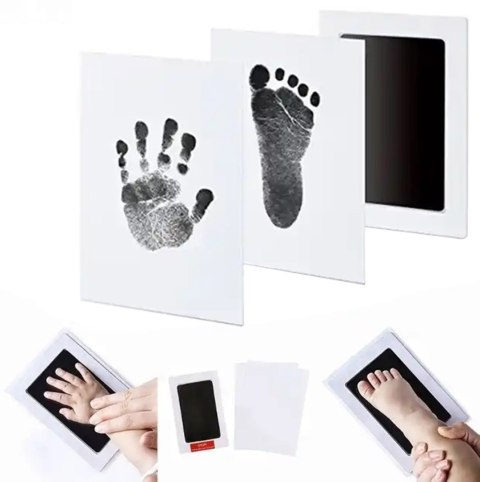 DA83 Niebrudzący odcisk rączki stópki 10x15,3 cm black