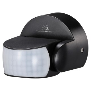 Czujnik ruchu PIR Maclean, na podczerwień, IP65, czarny, zasięg 12m, max. obiążenie 800/1200W, MCE468 B,