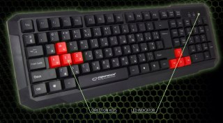 EGK102RUA Esperanza klawiatura przewod. gaming usb aspis czerwona ua