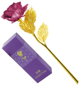 AG774C Złota róża prezent purple