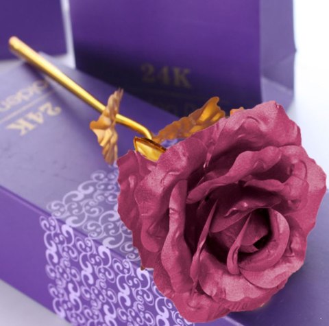 AG774C Złota róża prezent purple