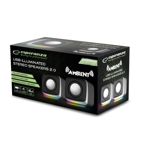 EGS108 Esperanza głośniki 2.0 usb led rainbow ambient