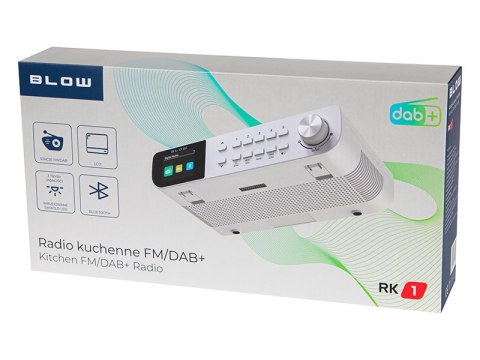 77-572# Radio podwieszane rk1 kuchenne fm/dab+ blow bt białe