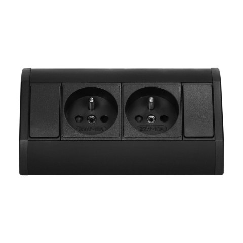 Gniazdo meblowe 2x2P+Z, czarne