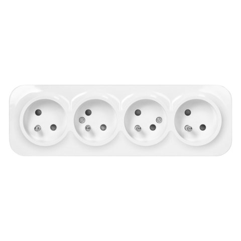 Gniazdo poczwórne ToDo 2P+Z IP20, 16A, 230V AC, biały, 8 sztuk