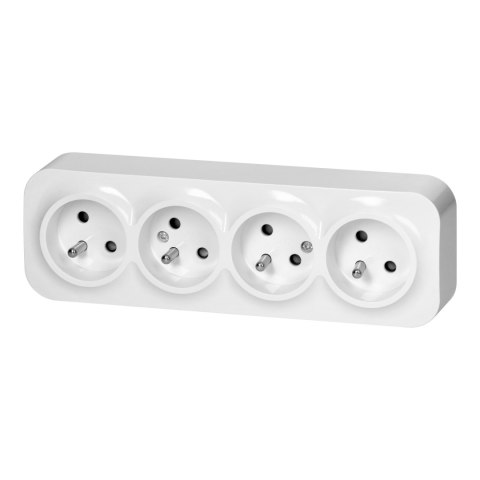 Gniazdo poczwórne ToDo 2P+Z IP20, 16A, 230V AC, biały