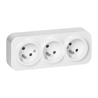 Gniazdo potrójne ToDo 2P+Z IP20, 16A, 230V AC, biały, 10 sztuk
