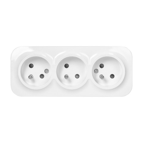 Gniazdo potrójne ToDo 2P+Z IP20, 16A, 230V AC, biały, 10 sztuk