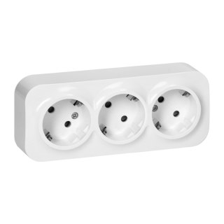 Gniazdo potrójne ToDo 2P+Z Schuko IP20, 16A, 230V AC, biały, 10 sztuk