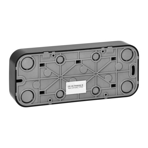 Gniazdo potrójne ToDo 2P+Z Schuko IP20, 16A, 230V AC, czarny, 10 sztuk