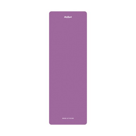 Mata gimnastyczna do ćwiczeń joga, pilates, fitness, 183x61cm, grubość 6mm, materiał TPE, fioletowa, REBEL ACTIVE