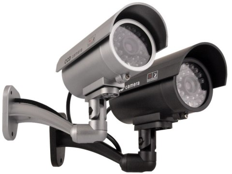 Atrapa kamery tubowej, diody IR LED, srebrna, IR9000S