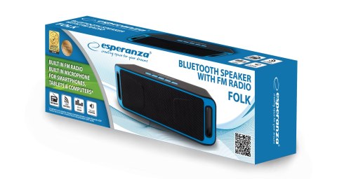 EP126KB Esperanza głośnik bt fm folk czarno-niebieski