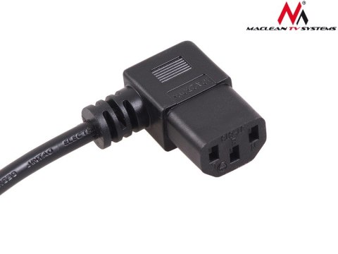 Kabel zasilający Maclean, kątowy, 3 pin, wtyk EU, 3m, MCTV-803