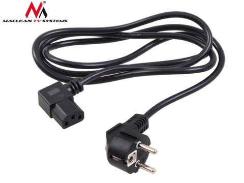 Kabel zasilający Maclean, kątowy, 3 pin, wtyk EU, 3m, MCTV-803
