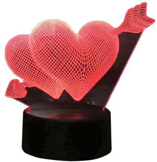 ZD98E Lampka nocna serce 3d led