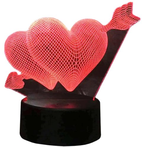 ZD98E Lampka nocna serce 3d led