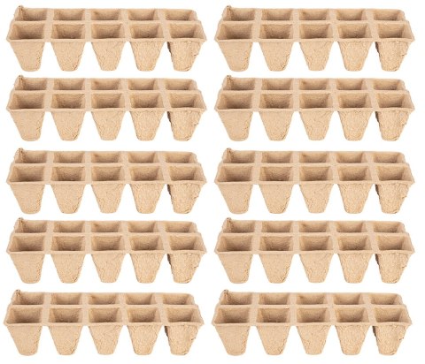 Rozsadniki torfowe małe (2x5 otworów) 22 x 8.5 x 5.5 cm,10 sztuk