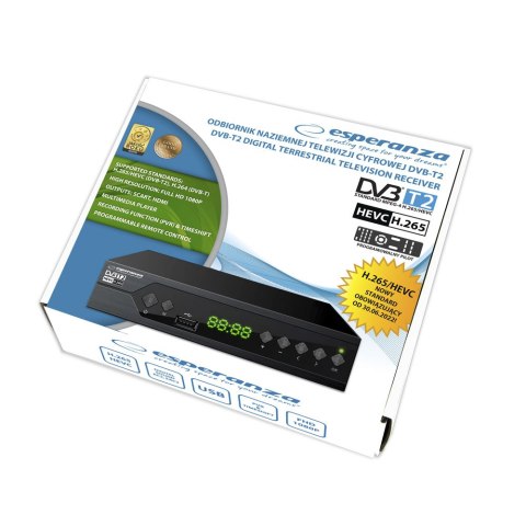 EV107P Esperanza tuner/dekoder cyfrowy dvb-t2 h.265/hevc ev107p