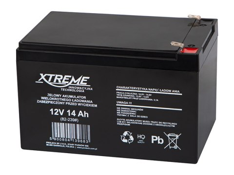 82-239# Akumulator żelowy 12v 14ah xtreme 152x75x99_6,5