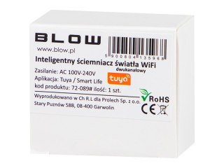 72-089# Inteligentny ściemniacz światła włącznik dwukanałowy wifi tuya`