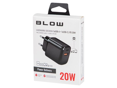 76-019# Ładowarka sieciowa gniazdo usb + usb-c qc 20w"