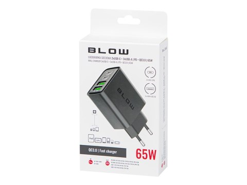 76-023# Ładowarka sieciowa gniazdo usbx2 + usb-c qc+pd 65w