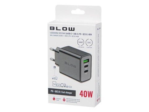 76-025# Ładowarka sieciowa gniazdo usb + usb-cx2 qc+pd 40w