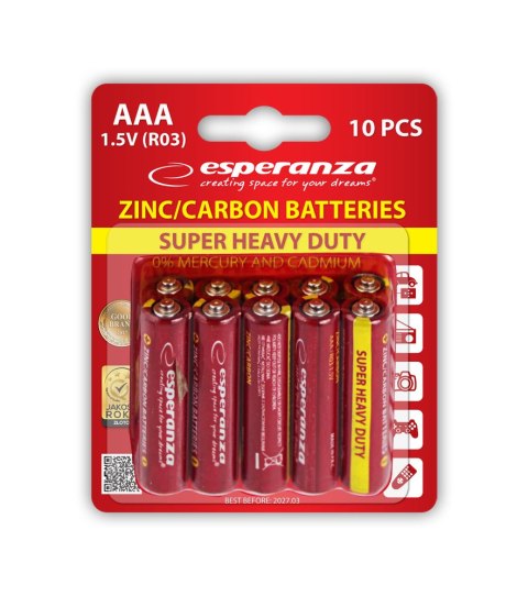 EZB205 Esperanza baterie zn-c aaa 10szt blister