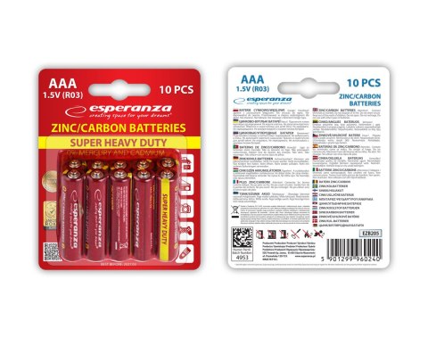 EZB205 Esperanza baterie zn-c aaa 10szt blister