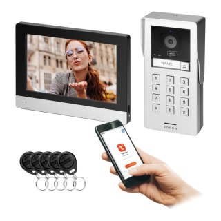 GAYD, zestaw wideodomofonowy jednorodzinny, 2-żyłowy, 8", Wi-Fi, ekran dotykowy, 2MP Full HD, RFID, szyfrator