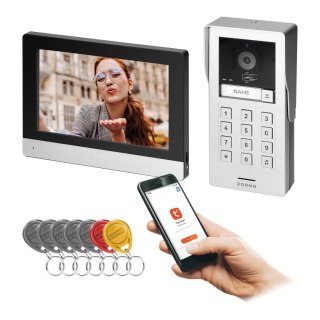 GAYD, zestaw wideodomofonowy jednorodzinny, 2-żyłowy, 8", Wi-Fi, ekran dotykowy, 2MP Full HD, RFID, szyfrator
