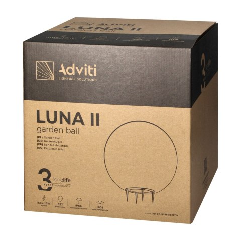 LUNA II oprawa ogrodowa kula, E27, max. 18W, IP65, biała, ?280