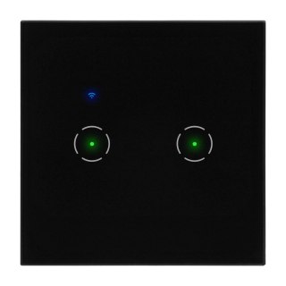 Włącznik podtynkowy podwójny Wi-Fi Tuya Smart Home, czarny